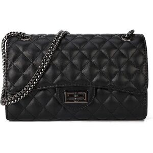 🆕 Women Black Strap Stylish Clutch Purse Quilted Ladies Chain Crossbody Bags
